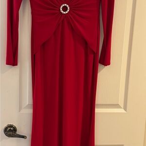 Elegant Red Long Sleeve Dress